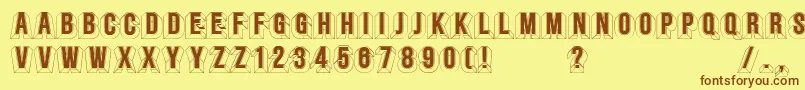 Minstrels Font – Brown Fonts on Yellow Background