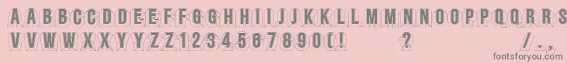 Minstrels-Schriftart – Graue Schriften auf rosa Hintergrund