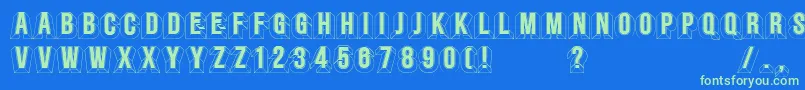 Minstrels Font – Green Fonts on Blue Background