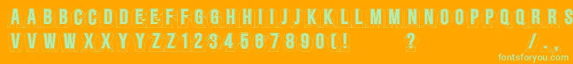 Minstrels Font – Green Fonts on Orange Background