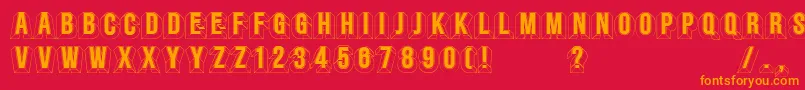 Minstrels Font – Orange Fonts on Red Background