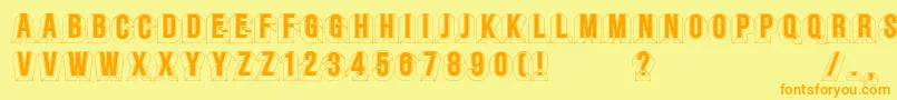 Minstrels Font – Orange Fonts on Yellow Background