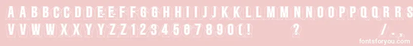 Minstrels-fontti – valkoiset fontit vaaleanpunaisella taustalla