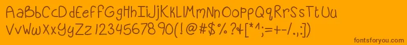 Kbsandyshorts Font – Brown Fonts on Orange Background