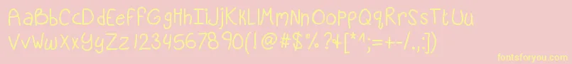 Kbsandyshorts Font – Yellow Fonts on Pink Background