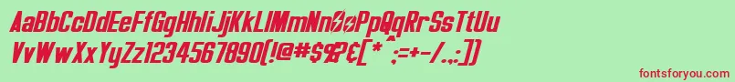 OverseerItalic Font – Red Fonts on Green Background