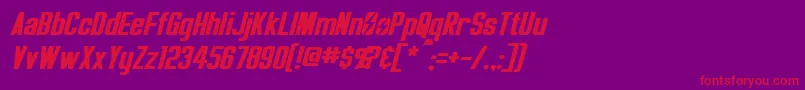 fuente OverseerItalic – Fuentes Rojas Sobre Fondo Morado