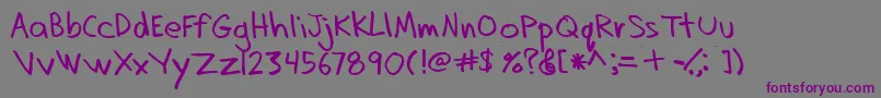 Fonte Dadhand – fontes roxas em um fundo cinza