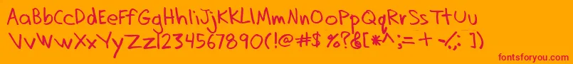 Dadhand Font – Red Fonts on Orange Background