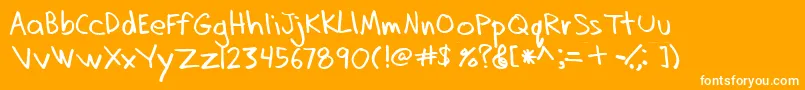 Dadhand Font – White Fonts on Orange Background