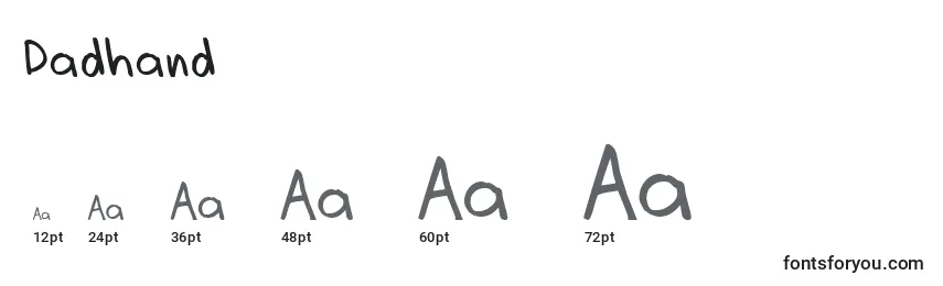 Dadhand Font Sizes