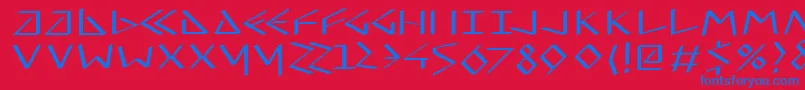 Virtualuncialquill Font – Blue Fonts on Red Background
