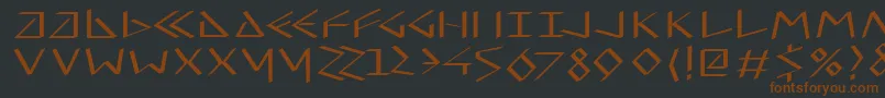 Virtualuncialquill-fontti – ruskeat fontit mustalla taustalla