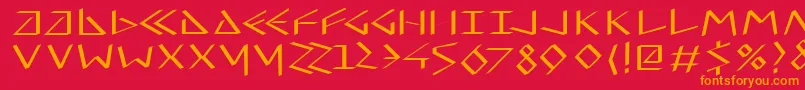 Virtualuncialquill Font – Orange Fonts on Red Background