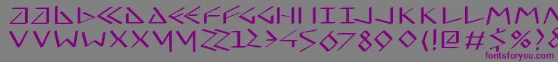 フォントVirtualuncialquill – 紫色のフォント、灰色の背景