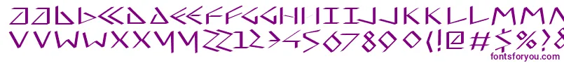 Virtualuncialquill-Schriftart – Violette Schriften auf weißem Hintergrund