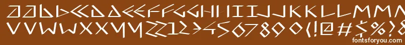 Virtualuncialquill Font – White Fonts on Brown Background
