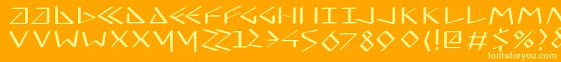 Virtualuncialquill Font – Yellow Fonts on Orange Background