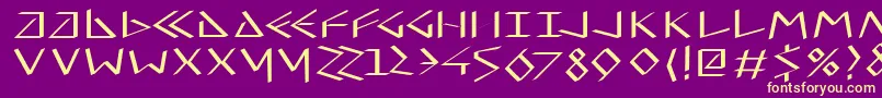 Virtualuncialquill Font – Yellow Fonts on Purple Background