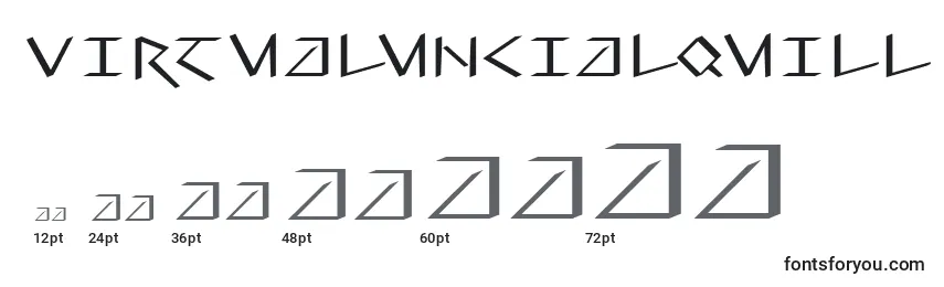 Размеры шрифта Virtualuncialquill