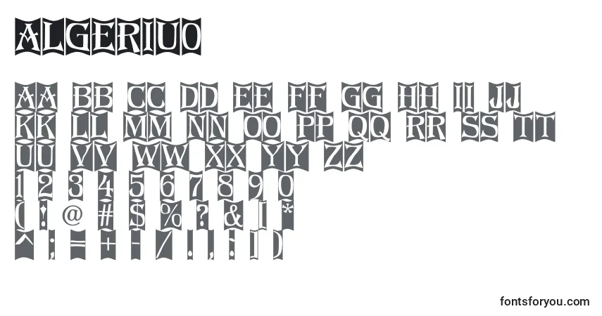 Algeriu0 Font – alphabet, numbers, special characters