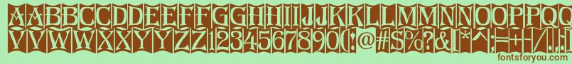 Algeriu0 Font – Brown Fonts on Green Background