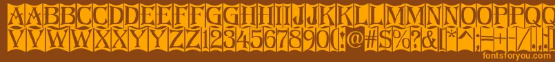 Algeriu0-Schriftart – Orangefarbene Schriften auf braunem Hintergrund