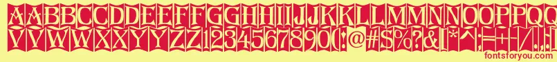 fuente Algeriu0 – Fuentes Rojas Sobre Fondo Amarillo