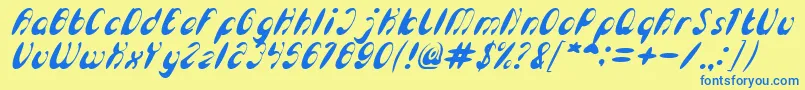 More about EnjoyTheTimeItalic Font EnjoyTheTimeItalic Font – Blue Fonts on Yellow Background
