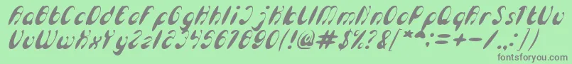 EnjoyTheTimeItalic Font – Gray Fonts on Green Background