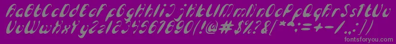 EnjoyTheTimeItalic-Schriftart – Graue Schriften auf violettem Hintergrund