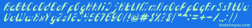 En savoir plus sur la police EnjoyTheTimeItalic Police EnjoyTheTimeItalic – polices vertes sur fond bleu