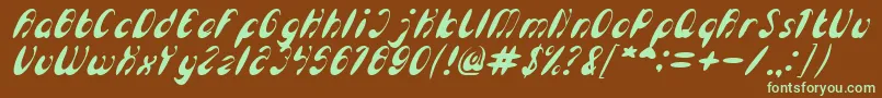 EnjoyTheTimeItalic Font – Green Fonts on Brown Background