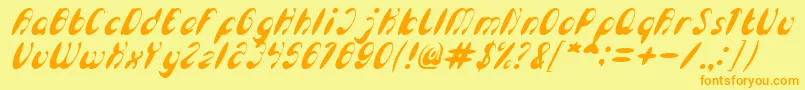 EnjoyTheTimeItalic Font – Orange Fonts on Yellow Background