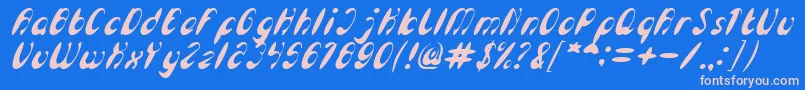 EnjoyTheTimeItalic-Schriftart – Rosa Schriften auf blauem Hintergrund