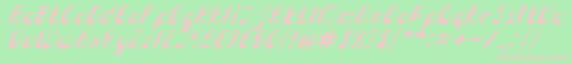 EnjoyTheTimeItalic Font – Pink Fonts on Green Background