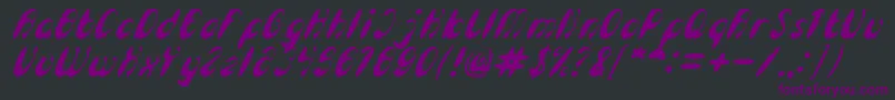 Fonte EnjoyTheTimeItalic – fontes roxas em um fundo preto