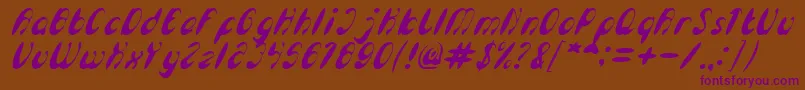 EnjoyTheTimeItalic-Schriftart – Violette Schriften auf braunem Hintergrund