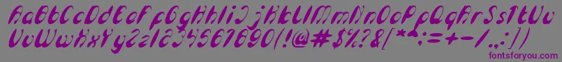 EnjoyTheTimeItalic Font – Purple Fonts on Gray Background