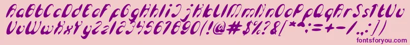 EnjoyTheTimeItalic Font – Purple Fonts on Pink Background