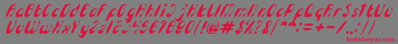 EnjoyTheTimeItalic Font – Red Fonts on Gray Background