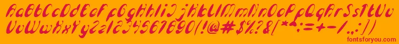 EnjoyTheTimeItalic Font – Red Fonts on Orange Background