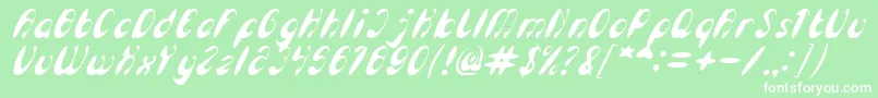 EnjoyTheTimeItalic Font – White Fonts on Green Background