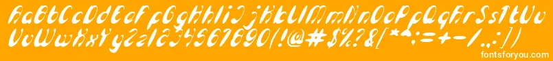 Saiba mais sobre a fonte EnjoyTheTimeItalic Fonte EnjoyTheTimeItalic – fontes brancas em um fundo laranja