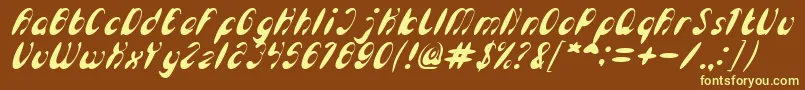 EnjoyTheTimeItalic Font – Yellow Fonts on Brown Background