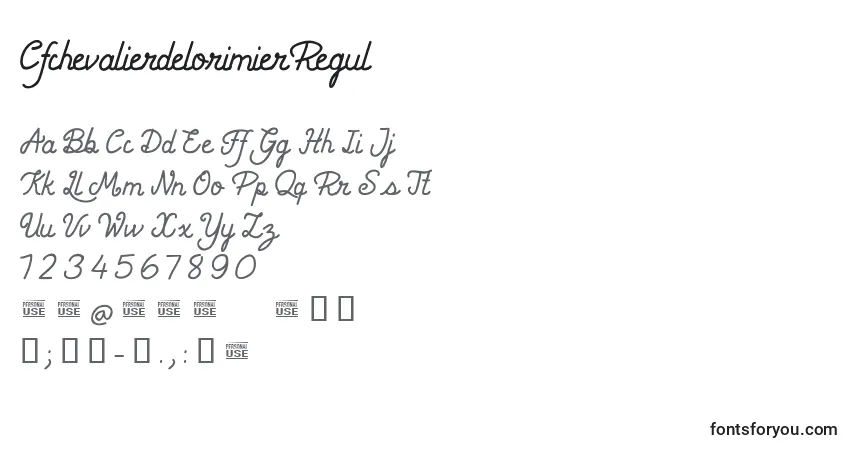 CfchevalierdelorimierRegul Font – alphabet, numbers, special characters