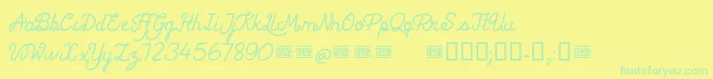 CfchevalierdelorimierRegul-Schriftart – Grüne Schriften auf gelbem Hintergrund