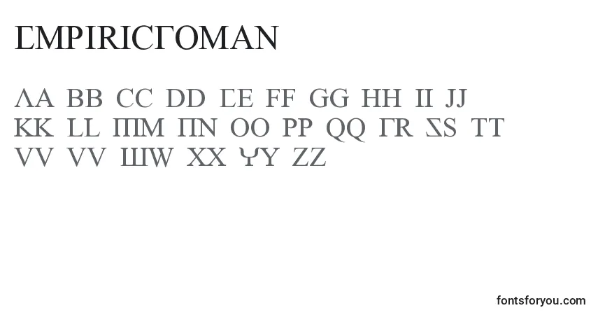 Czcionka EmpiricRoman – alfabet, cyfry, specjalne znaki