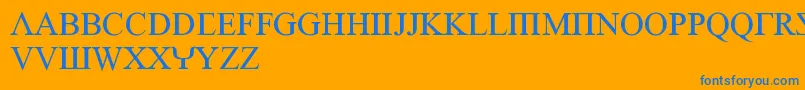EmpiricRoman Font – Blue Fonts on Orange Background
