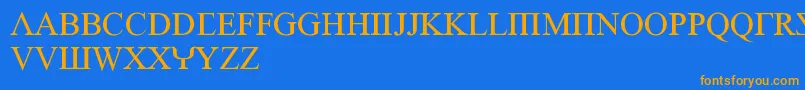 EmpiricRoman Font – Orange Fonts on Blue Background